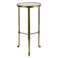 Gold And White Marble Side Table