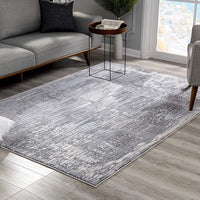 4’ x 6’ Blue Abstract Strokes Area Rug