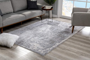 4’ x 6’ Blue Abstract Strokes Area Rug