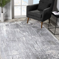 4’ x 6’ Blue Abstract Strokes Area Rug