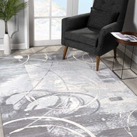 7’ x 10’ Gray Abstract Splatter Area Rug