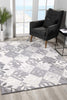 7’ x 10’ Gray Diamond and Vines Area Rug