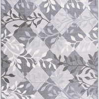 7’ x 10’ Gray Diamond and Vines Area Rug