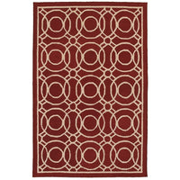 5’ x 8’ Red Geometric Trellis Area Rug