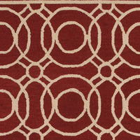 5’ x 8’ Red Geometric Trellis Area Rug