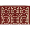 5’ x 8’ Red Geometric Trellis Area Rug