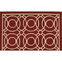 5’ x 8’ Red Geometric Trellis Area Rug