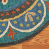 6’ Round Blue Floral Mandala Area Rug