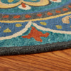 6’ Round Blue Floral Mandala Area Rug