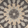 6’ Round Gray Floral Bloom Area Rug