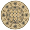 6’ Round Taupe Traditional Medallion Area Rug