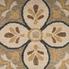 6’ Round Taupe Traditional Medallion Area Rug