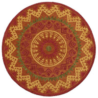 6’ Round Orange Decorative Area Rug