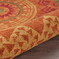 6’ Round Orange Decorative Area Rug