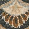 6’ Round Black Flower Blossom Area Rug