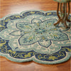 6’ Round Blue Ornate Medallion Area Rug