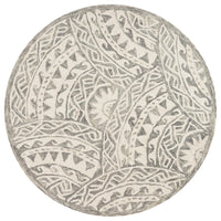 4’ Round Gray Decorative Waves Area Rug