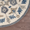 6’ Round Blue Floral Oasis Area Rug