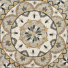 6’ Round Gray and Ivory Floral Bloom Area Rug