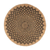 6’ Round Brown Geometric Medallion Area Rug