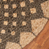 6’ Round Brown Geometric Medallion Area Rug