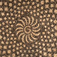 6’ Round Brown Geometric Medallion Area Rug