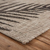 8’ x 9’ Beige Palm Leaves Indoor Outdoor Scatter Rug