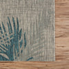 8’ x 9’ Gray Palm Leaves Indoor Outdoor Area Rug