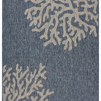 8’ x 9’ Navy Coral Reef Indoor Outdoor Area Rug