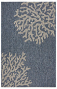 8’ x 9’ Navy Coral Reef Indoor Outdoor Area Rug