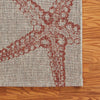 5’ x 7’ Red Starfish Indoor Outdoor Area Rug