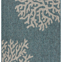 5’ x 7’ Blue Coral Reef Indoor Outdoor Area Rug