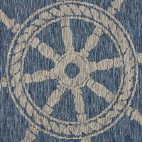 8’ x 9’ Navy Ship Helm Indoor Outdoor Area Rug