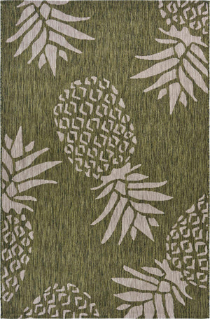 8’ x 10’ Green Pineapple Indoor Outdoor Area Rug