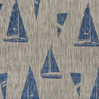 2’ x 3’ Gray Sailboat Indoor Outdoor Scatter Rug