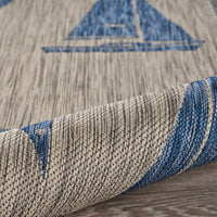 8’ x 10’ Gray Sailboat Indoor Outdoor Area Rug