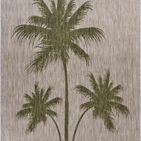 5’ x 7’ Green Palm Tree Indoor Outdoor Area Rug