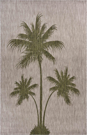 5’ x 7’ Green Palm Tree Indoor Outdoor Area Rug