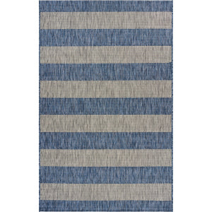 2’ x 3’ Navy Stripes Indoor Outdoor Scatter Rug