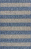 5’ x 7’ Navy Stripes Indoor Outdoor Area Rug