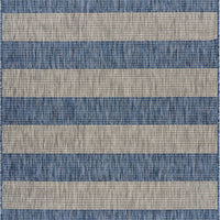 5’ x 7’ Navy Stripes Indoor Outdoor Area Rug