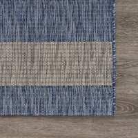 5’ x 7’ Navy Stripes Indoor Outdoor Area Rug