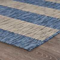 5’ x 7’ Navy Stripes Indoor Outdoor Area Rug