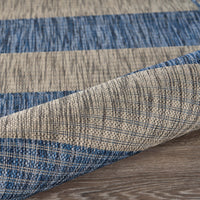 5’ x 7’ Navy Stripes Indoor Outdoor Area Rug