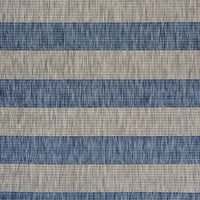 8’ x 10’ Navy Stripes Indoor Outdoor Area Rug