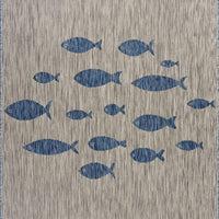 8’ x 10’ Gray Coastal Indoor Outdoor Area Rug