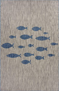 8’ x 10’ Gray Coastal Indoor Outdoor Area Rug