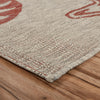 5’ x 7’ Red and Beige Seashell Area Rug