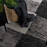 8’ x 11’ Gray Geometric Blocks Area Rug