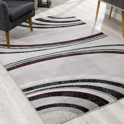 4’ x 6’ Gray Modern Geometric Area Rug